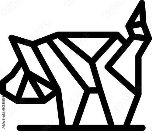 Geometric origami cat, showcasing creativity, craftsmanship, and minimalist design