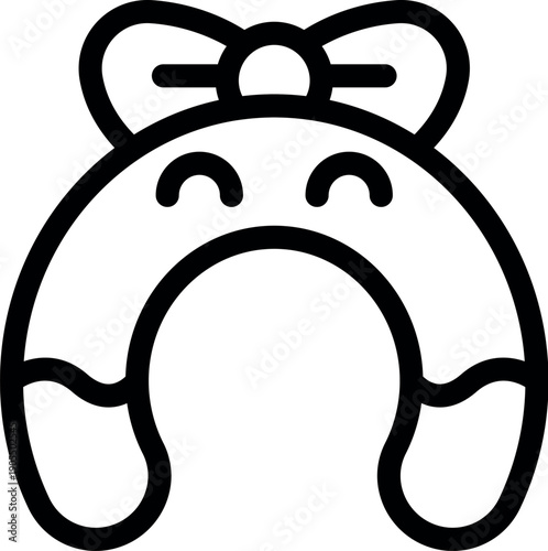 Cute horseshoe crab wearing a bow showing happiness