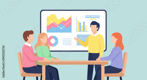 Team Meeting with Data Presentation and Discussion.