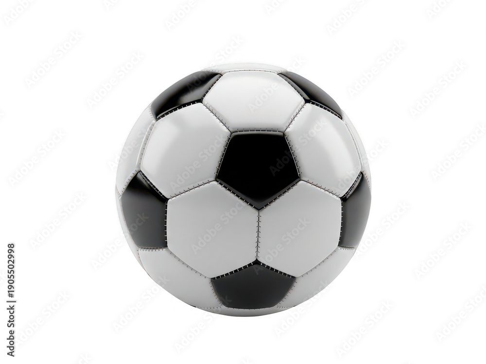 Fototapeta premium Classic black and white soccer ball isolated on transparent background