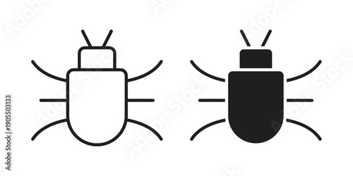 Bug icon linear style symbols for mobile concept and web design.