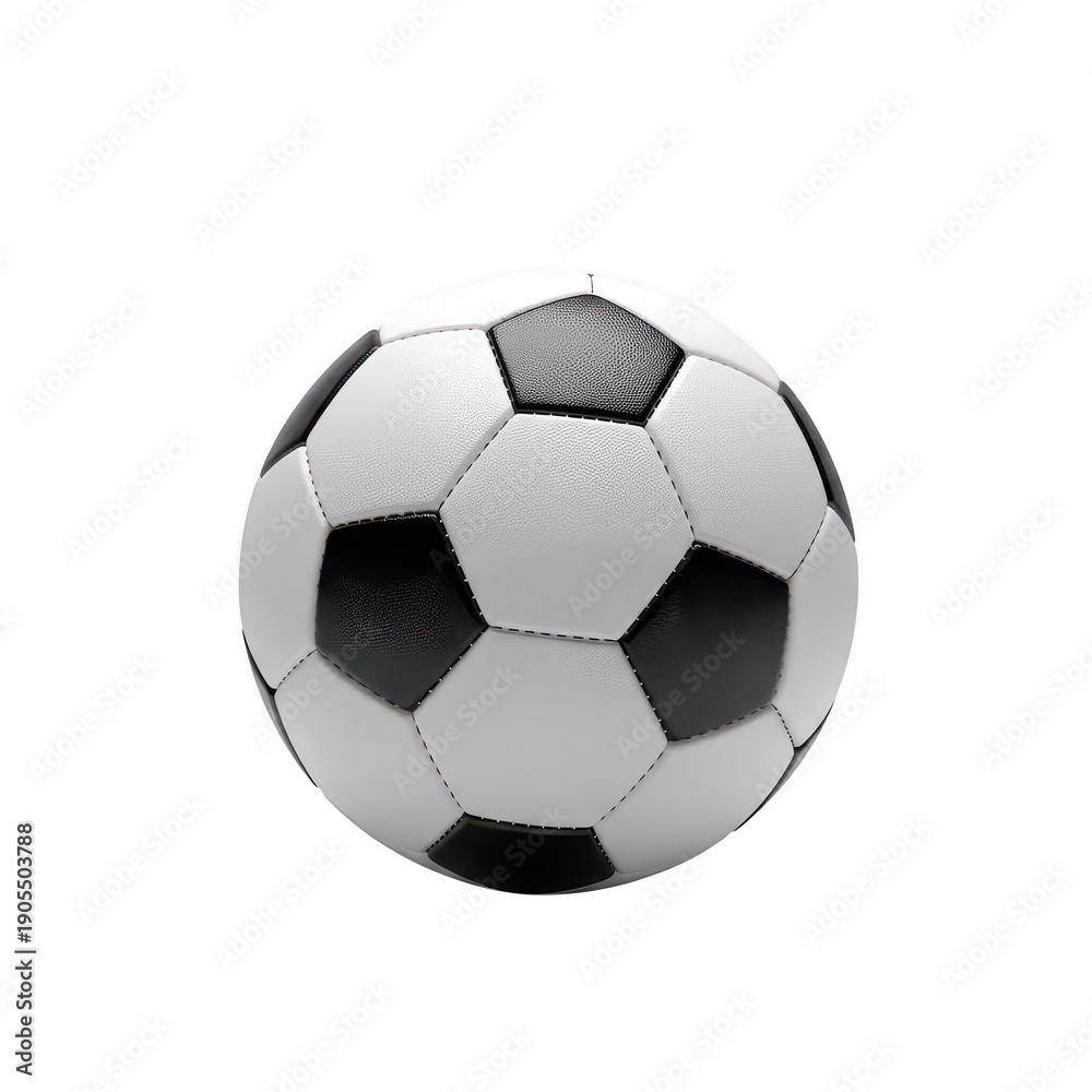 Fototapeta premium Black and white soccer ball isolated on transparent background