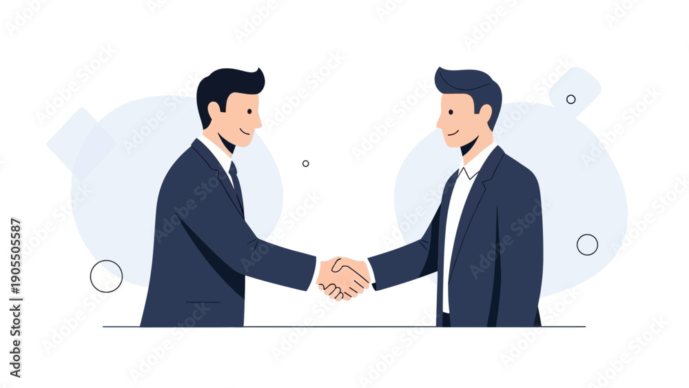 Fototapeta premium Businessmen shaking hands, partnership, agreement, teamwork, successful deal