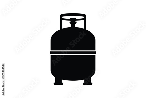 Gas cylinder silhouette icon isolated on white background industrial fuel container propane tank sign design