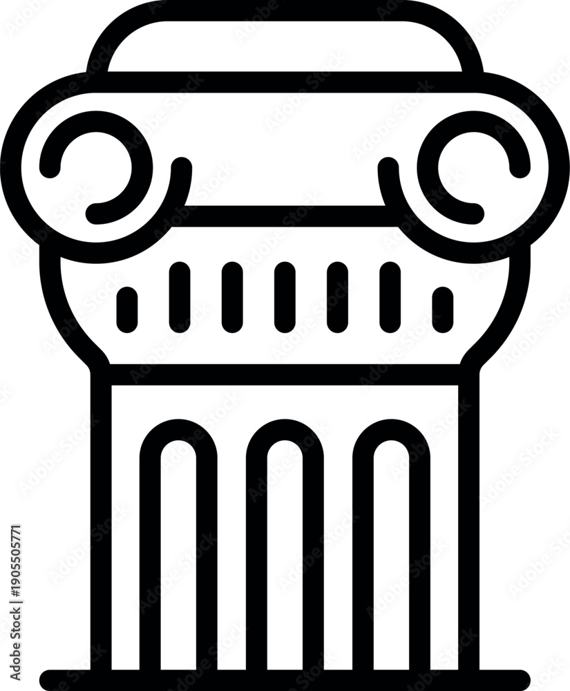 Fototapeta premium Architectural detail of an ionic order column, showcasing the elegant volutes and slender shaft, symbolizing ancient greek architecture