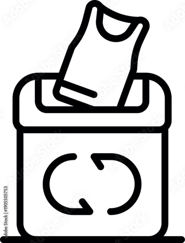 Sleeveless shirt being disposed of in a recycle bin promoting circular economy and textile waste reduction