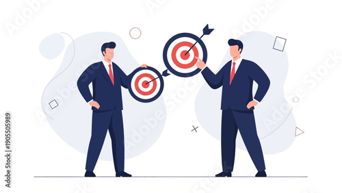 Businessmen with Targets, Goal Achievement, Strategy, Teamwork, Success