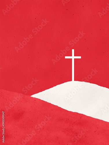 Cross on Crimson Horizon Catholic Book Cover Resurrection Easter