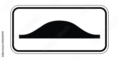 Standard Speed Hump Road Sign – Minimalist Traffic Calming Silhouette Graphic for Residential and Private Road Safety isolated on white