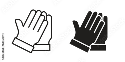 Glove icon linear style symbols for mobile concept and web design.