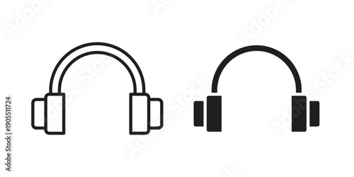 Headphone icon linear style symbols for mobile concept and web design.