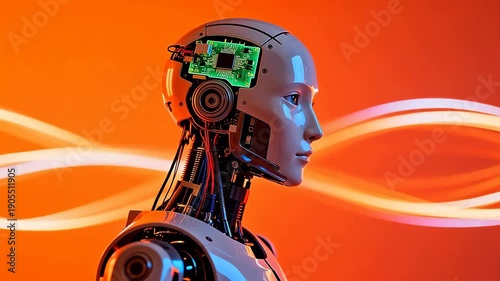 Humanoid robot with exposed circuitry