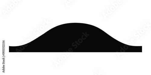 Minimalist Speed Hump Silhouette Icon – Black Traffic Calming Symbol for Road Safety, Parking Lot Signage, and Urban Planning isolated on white