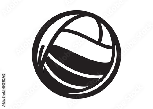 volleyball logo silhouette vector, sports ball logo silhouette vector illustration, handball volleyball silhouette vector logo, sports balls and equipment logo vector silhouette on white background