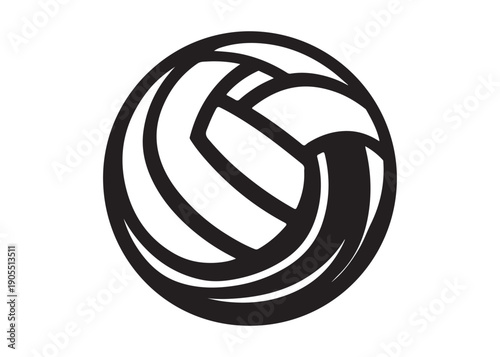 volleyball logo silhouette vector, sports ball logo silhouette vector illustration, handball volleyball silhouette vector logo, sports balls and equipment logo vector silhouette on white background