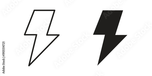 Lightning icon linear style symbols for mobile concept and web design.