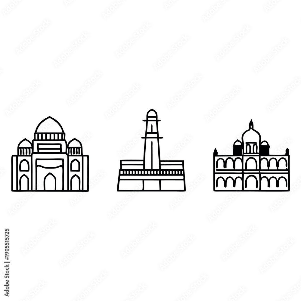Fototapeta premium Vector illustration of an ancient temple