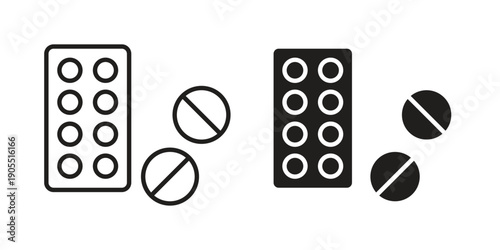 Medicine icon linear style symbols for mobile concept and web design.