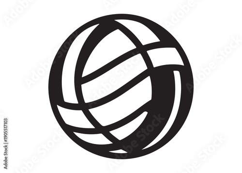 volleyball logo silhouette vector, sports ball logo silhouette vector illustration, handball volleyball silhouette vector logo, sports balls and equipment logo vector silhouette on white background