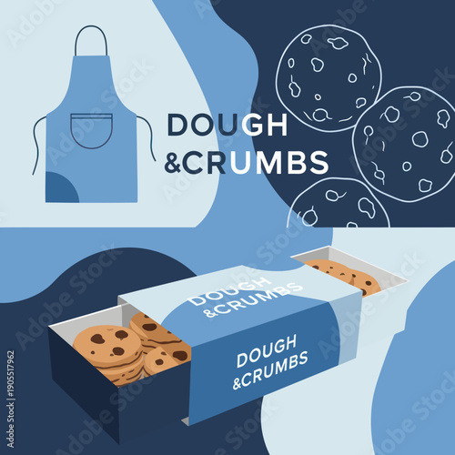 Cookie Box with Chocolate Chip Cookies Inside.