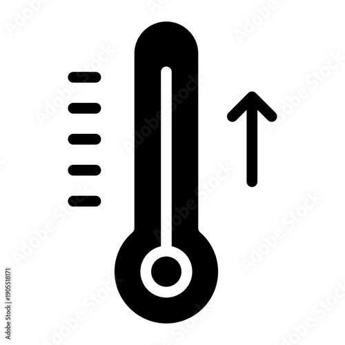 Temoerature increase icon glyph style vector illustration