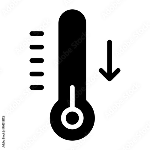 Temperature decrease icon glyph style vector illustration