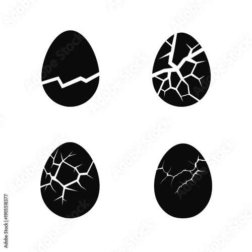 4 Easter egg vector silhouette bundle