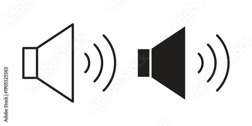 Speaker icon linear style symbols for mobile concept and web design.