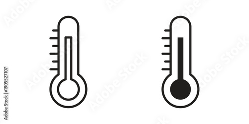 Thermometer icon linear style symbols for mobile concept and web design.