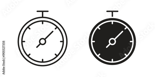 Timer icon linear style symbols for mobile concept and web design.