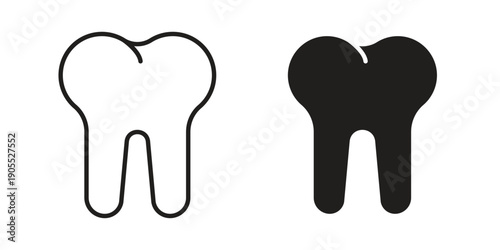Tooth icon linear style symbols for mobile concept and web design.