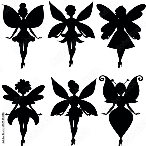 set of butterflies isolated on white