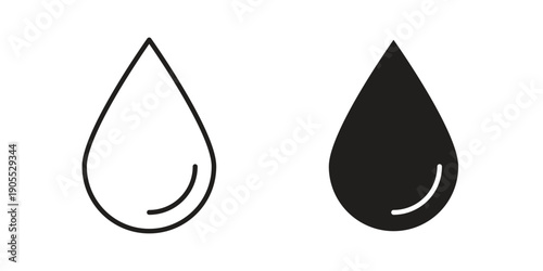Water drop shape icon linear style symbols for mobile concept and web design.