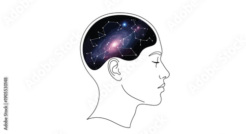 Human Head with Celestial Brain