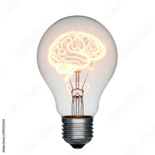 Illuminated brain lightbulb
