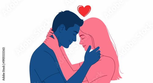 Young Couple Sharing Intimate Moment with Love and Affection