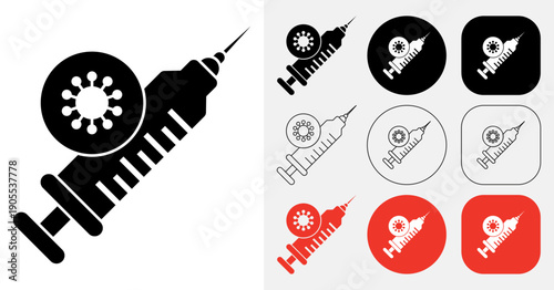 Collection of Simple Vaccine Icon for Healthcare