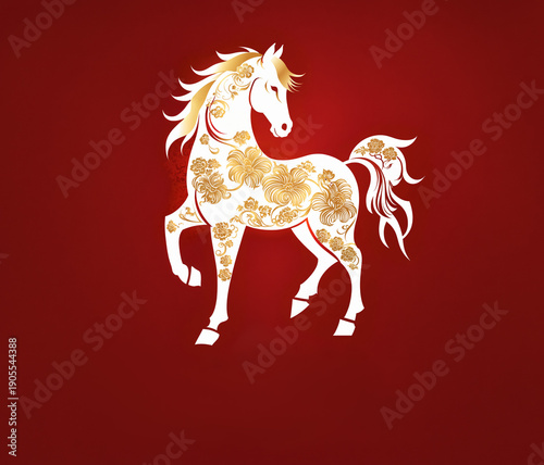 detailed white horse silhou...