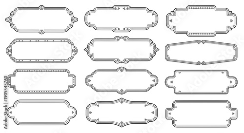 Collection of Decorative Frame and Label Shape Outlines