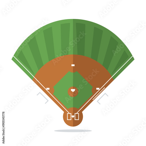 Minimalist Green Wedge Shape Baseball Field Icon
