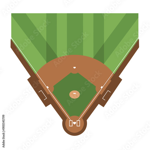 Vertical Top Down View of a Baseball Infield Layout