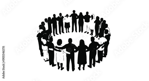 Diverse group of people joining hands in solidarity