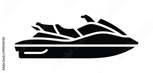 Vector of a jet ski in a minimalist style