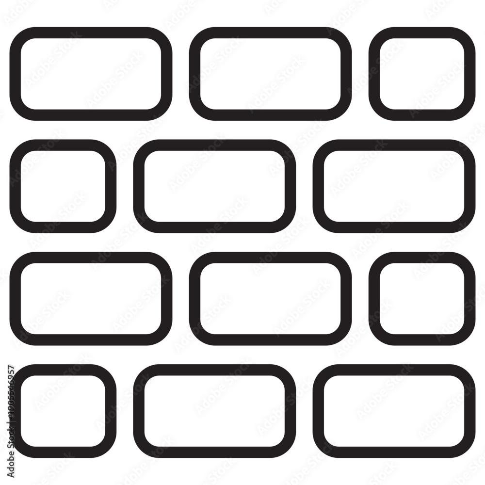 Fototapeta premium Brick Wall Outline Icon