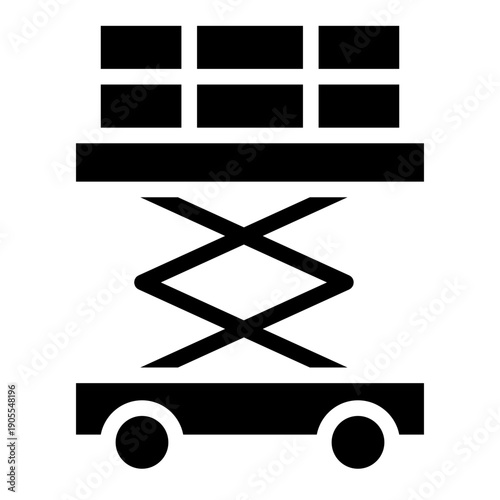 Construction Machinery and Heavy Vehicle for Industrial engineering and building projects. representing industrial equipment or labor tools icon glyph style vector illustration