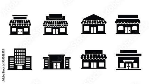 store icon silhouette vector illustration design isolated