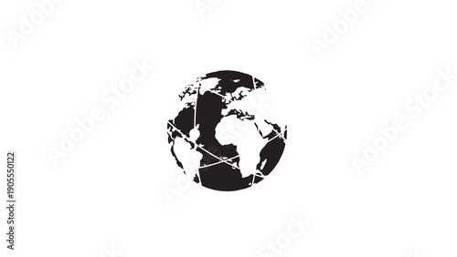 Global Globe Icon Representing Earth, World Awareness and Worldwide Connectivity.