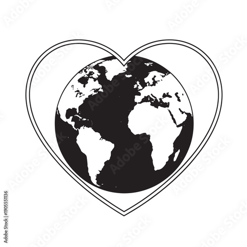 Heart Shaped Globe Embracing the Earth: A Symbol of Global Environment and Planetary Care.