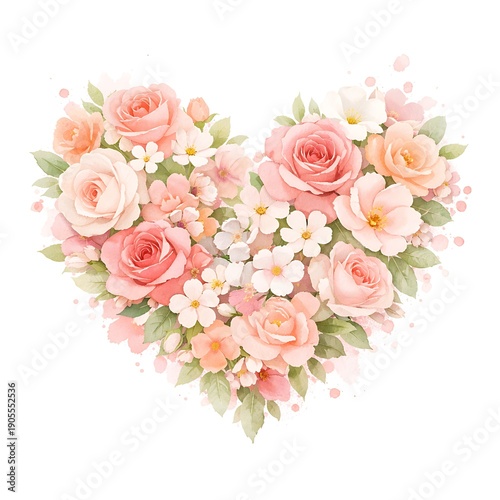 Elegant Rose Floral Heart Wreath