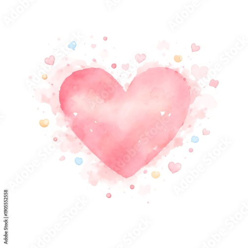 Watercolor Pink Heart Splash